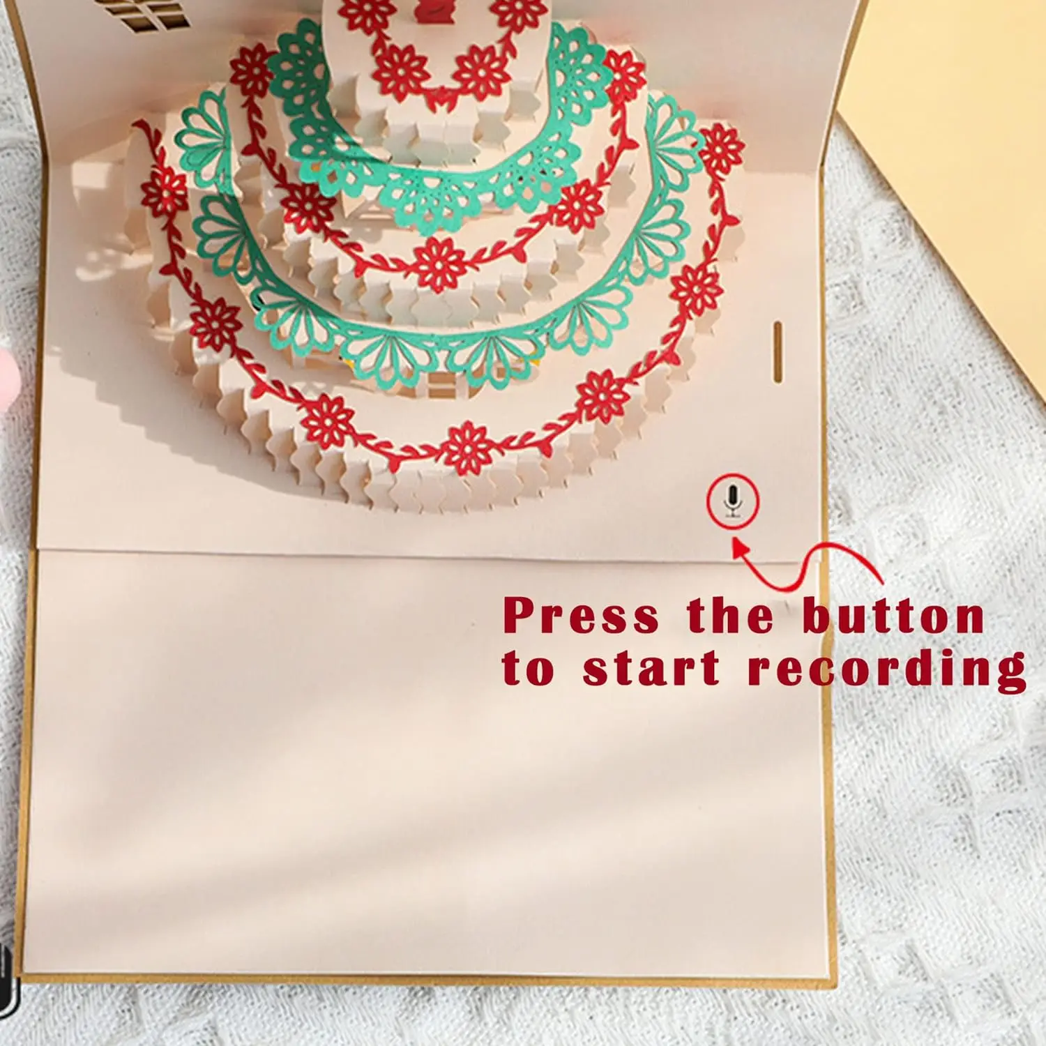 Birthday Card Sound Recording,3D Pop Up Cake Card,Singing and Glowing Happy Birthday Cake Greeting Cards