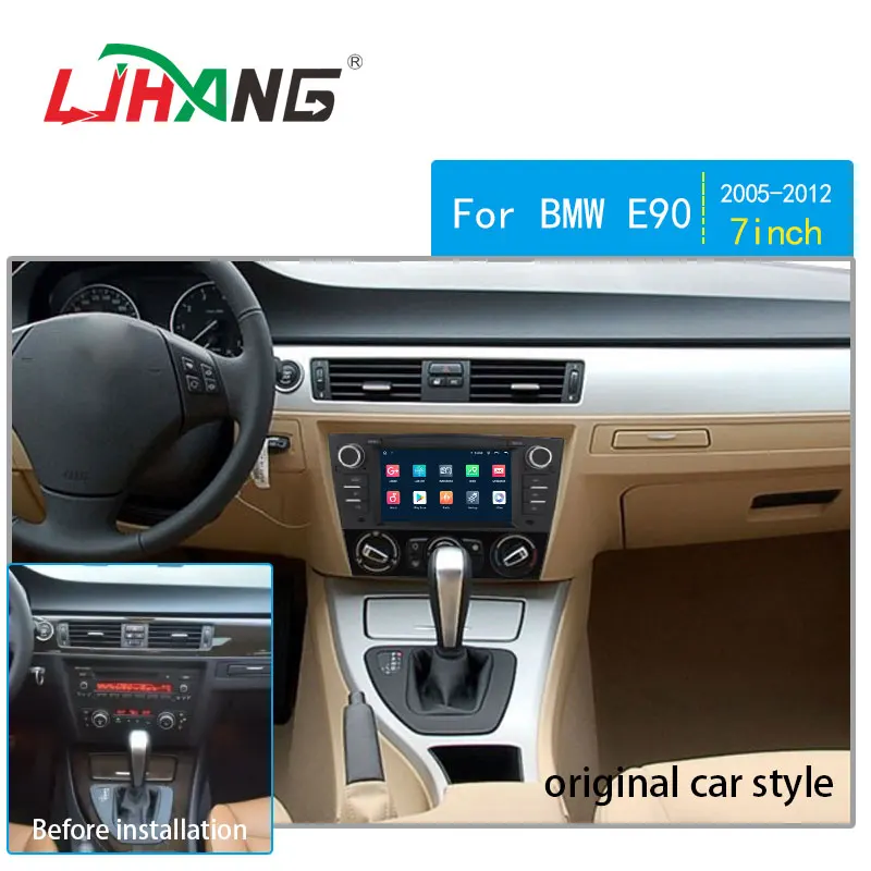 LJHANG touch Screen Android 12 4G+64GB car audio gps navi dvd player For BMW 3 Series E90 E60 CCC/CIC multimedia system