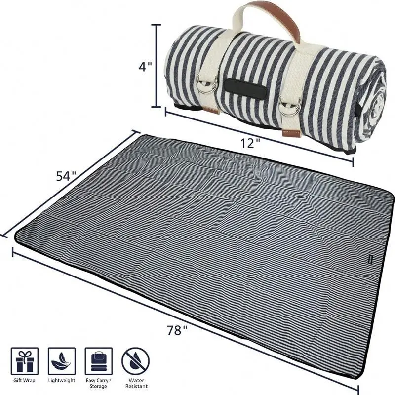 Mat Picnic Blanket Straw Sitting Pad With Leather Quilt Picnic Blanket All Season Universal Portable Picnic Mat