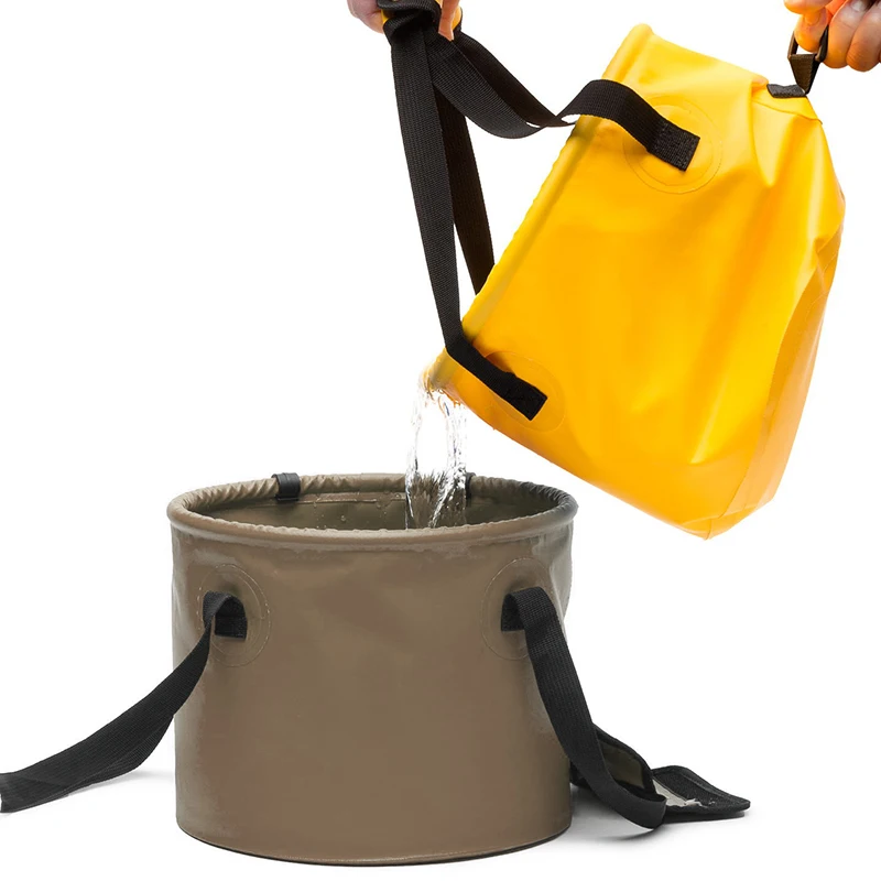 Fashion multi-color high quality eco-friendly plastic fishing seau pliable folding bucket