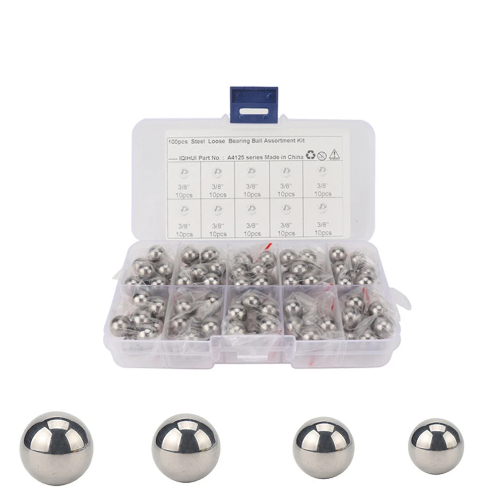 100pcs/lot Assorted Precision Steel Bearing Balls 1/4 3/8 5/16  inch grade 25 High Precision Smooth Ball