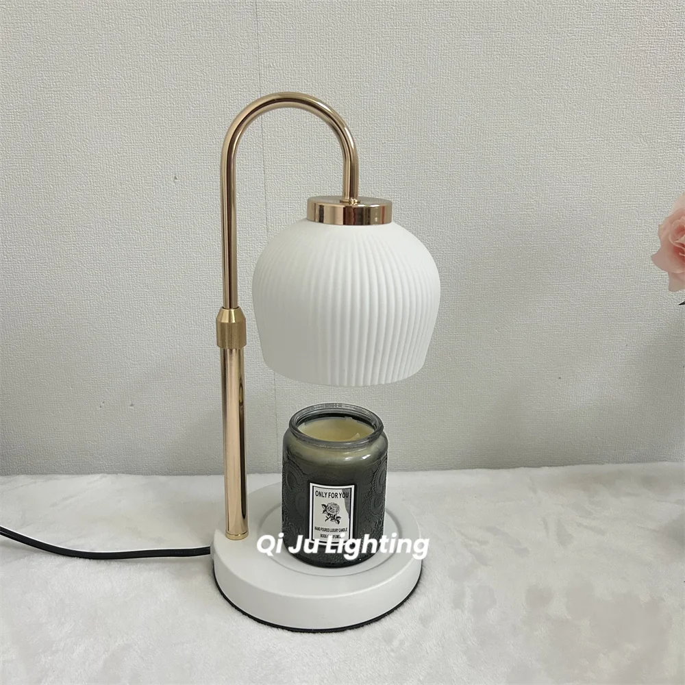 Room Bedroom Home Decoration Romantic Height Adjustable Lampshade Timer Switch Ceramic Electric Candle Warmer