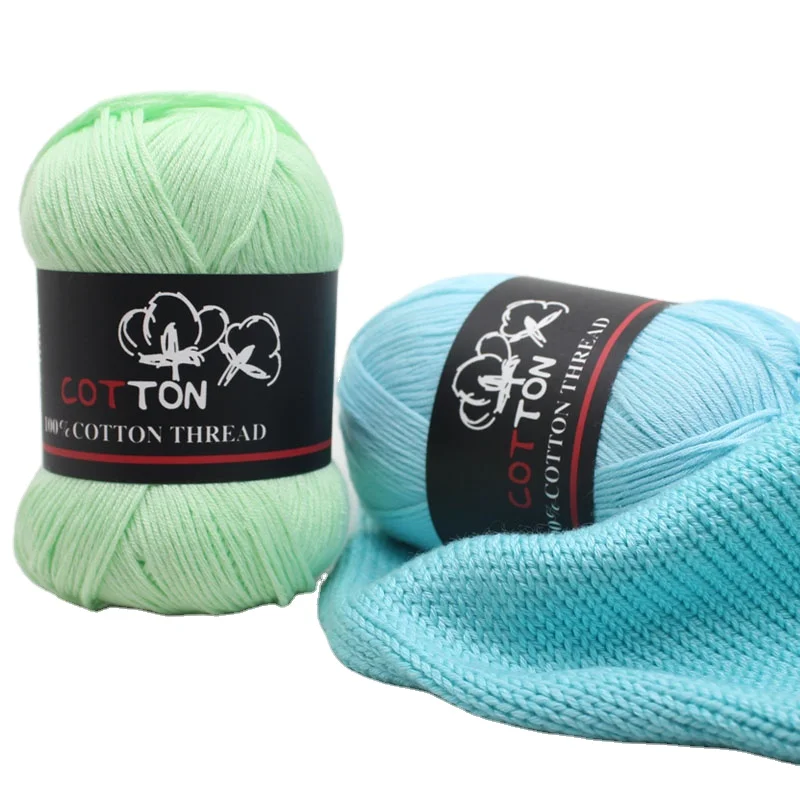 Fancy Healthy Dye Multi Color 8 strands 50g Ball Knit 100% Pure 100 Cotton Yarn for Baby Crochet Hand Knitting