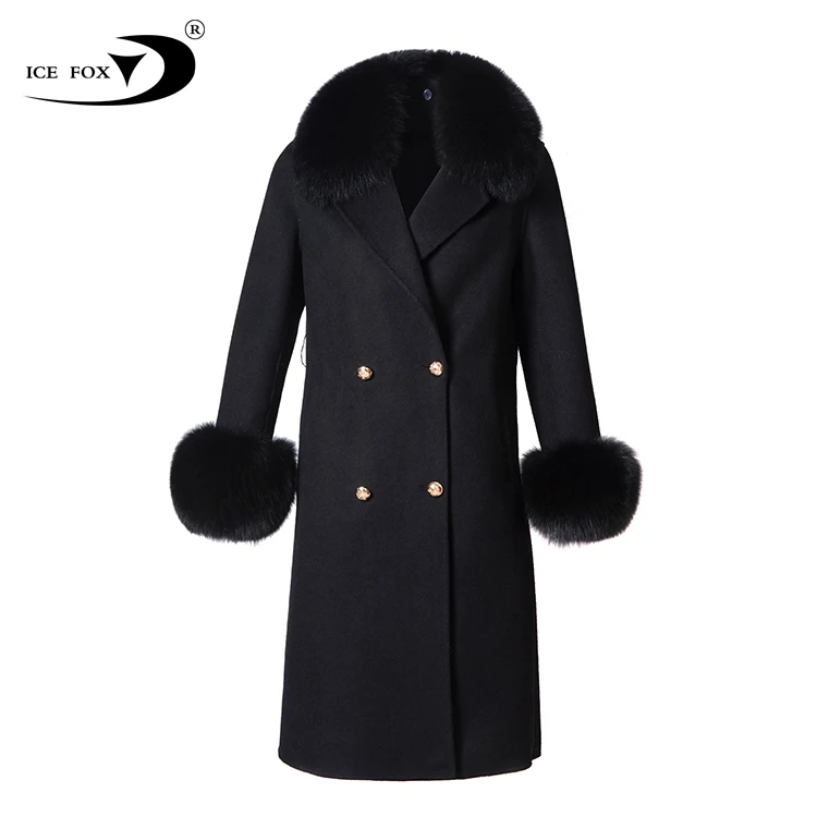 2021 Winter Lady Popular Beige Super Warm Top Quality Sheep Skin Double Woolen Coat