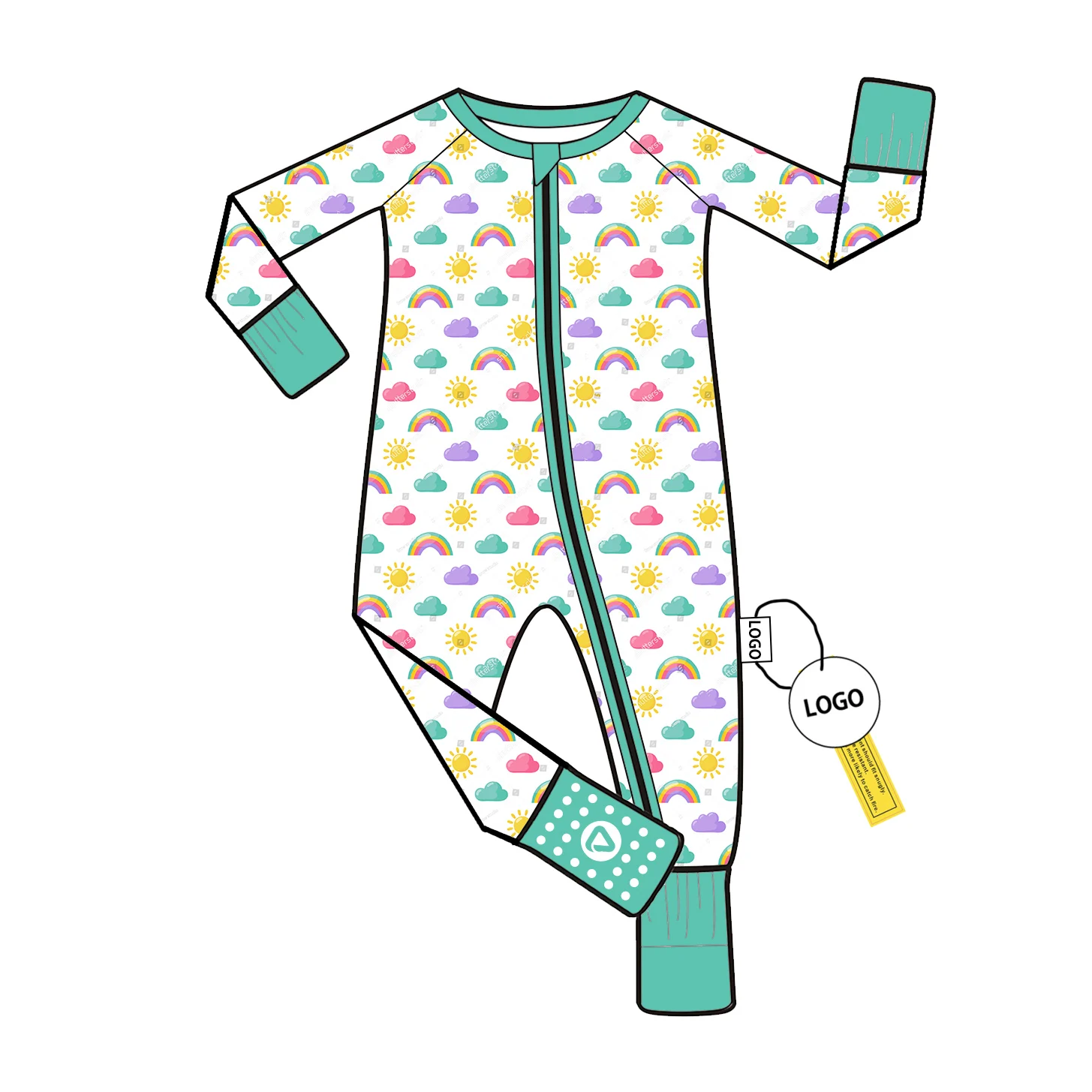 Bamboo Viscose Baby Romper with Two Way Zipper Long Sleeve Pajamas for Infants Custom Wholesale Low MOQ Jumpsuit