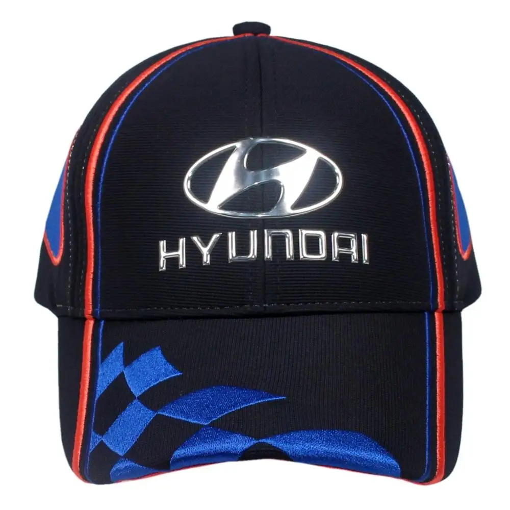 
High Frequency logo Car Brand Cap Spandex Ottoman Fabric with Mesh Embroidery Cap and Hat, TPU logo Royal blue Sports cap 