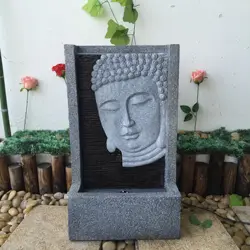 Outdoor Buddha Solar Water Fountain for Garden Decoration Ornaments Indoor and Outdoor Modern Water Feature 35*21*60cm as Photo