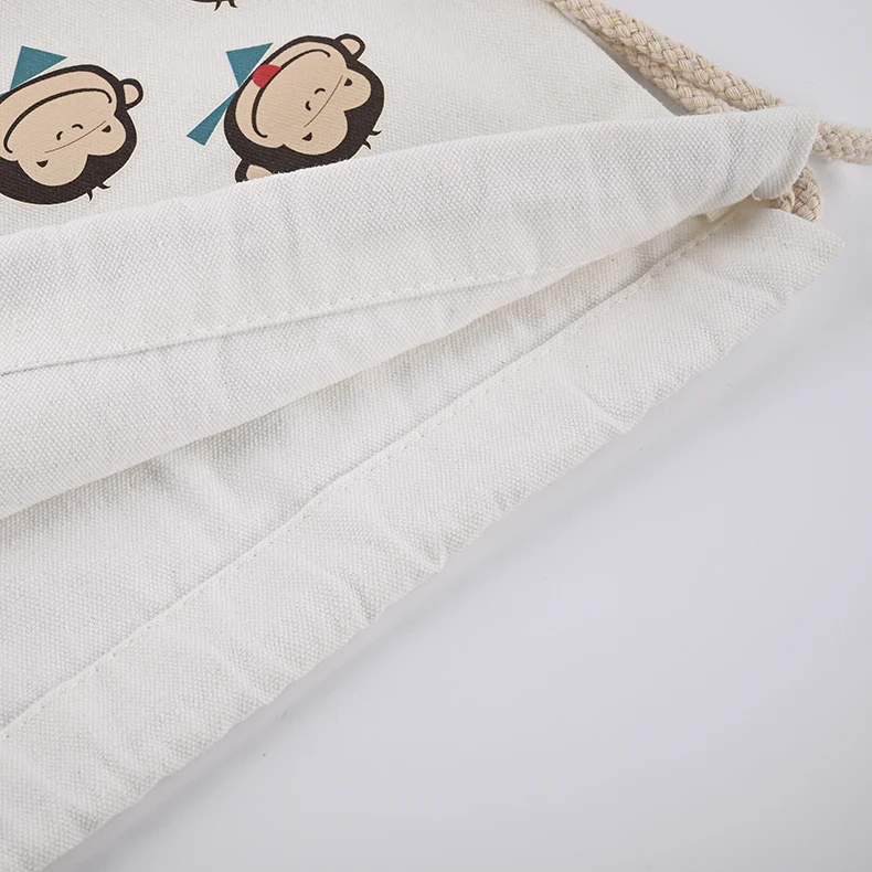 Hot selling organic muslin cotton canvas branded logo drawstring bag