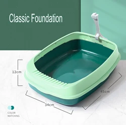 New type of cat litter basin semi closed splash proof Cat Toilet kitten poop basin small size cat litter shove