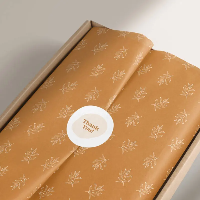 Custom Shapes and Sizes Tissue Paper Stickers Factory Sticker for Wrapping Paper Custom Labels for Tissue Paper