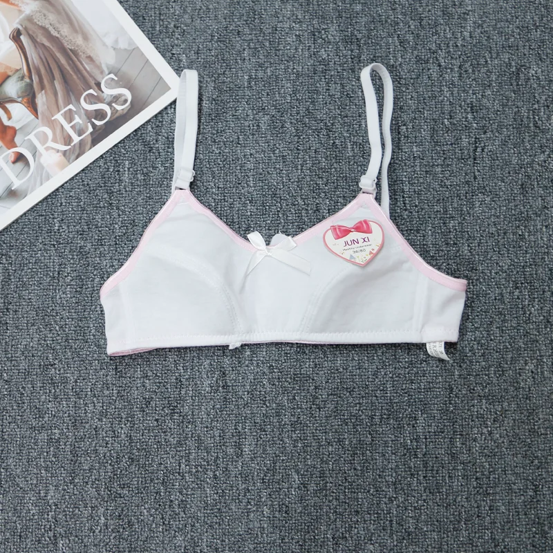 JUNXI 2022 Classic style Teenage Bras For Girls 100% cotton Breathable Seamless Underwear