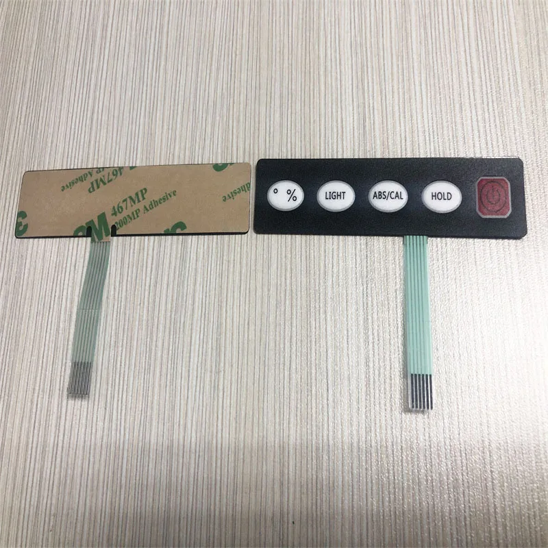 0.175mm Matte PC overlay material embossing button membrane switch with 3M467 adhesive