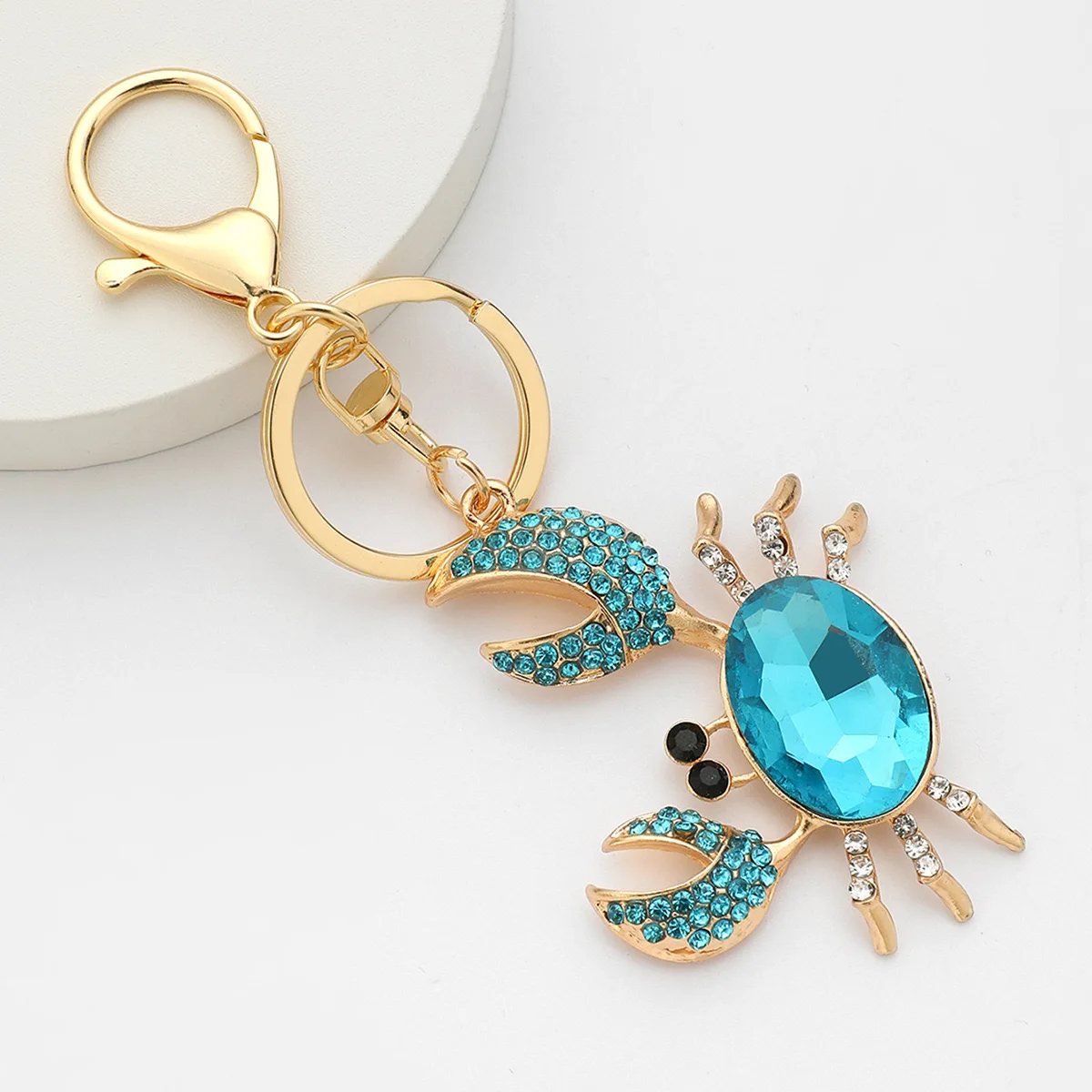 New Arrivals Crystal Animal Crab Keyring Bag Accessories Sparkling Rhinestone Small Crab Keychain Women Gift
