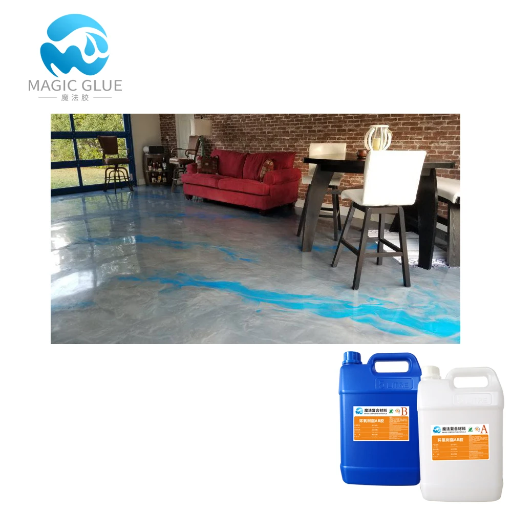 Best clear AB glue epoxy resin for metallic floor