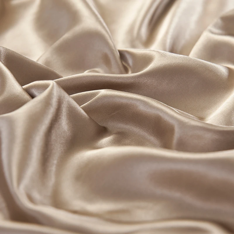 Satin Wholesale High Quality Luxury Textile  Solid Color Silk Bed Sheet Duvet cover Twin Queen King Bedding Sets