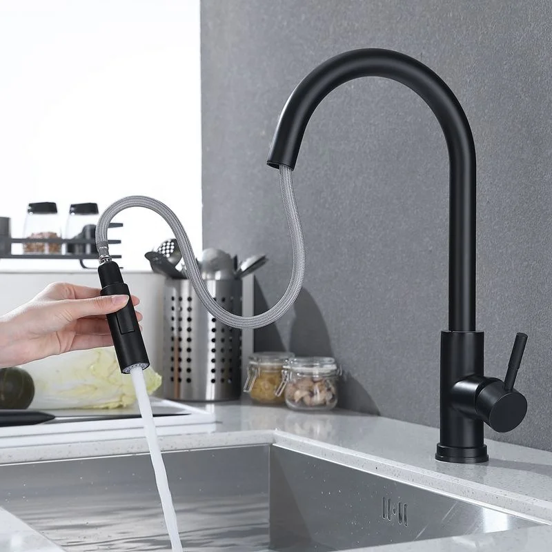 Gold Black Pull Out Water Tap 2 Functions Sprayer Touch Sensor Kitchen Faucet Stainless Steel Ceramic Hotel Modern Contemporary