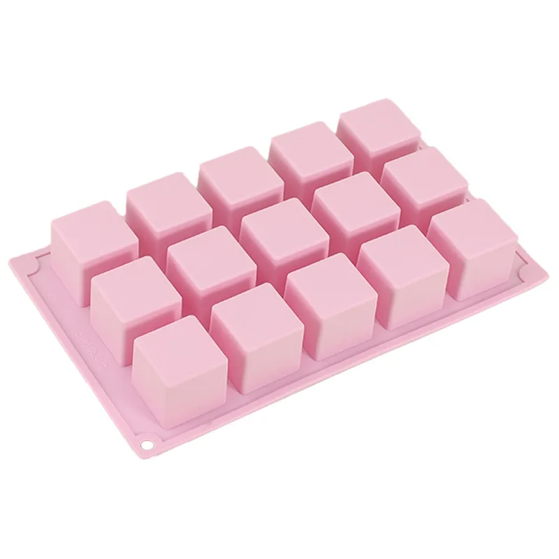 15-Cavity Plain Basic Rectangle Silicone Mould For Homemade Craft Soap Mold Cake Mold Ice Cube Tray