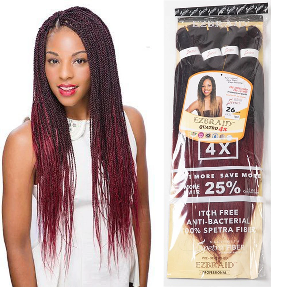 Free Sample Extensions Crochet African Hair Expression Ombre Easy Braid Pre Stretched Synthetic Braiding Hair