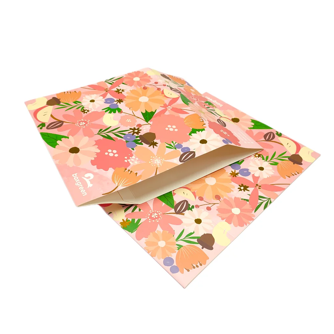 Красивые цветочные бумажные рукава Пользовательский логотип для подарочной коробки упаковочные