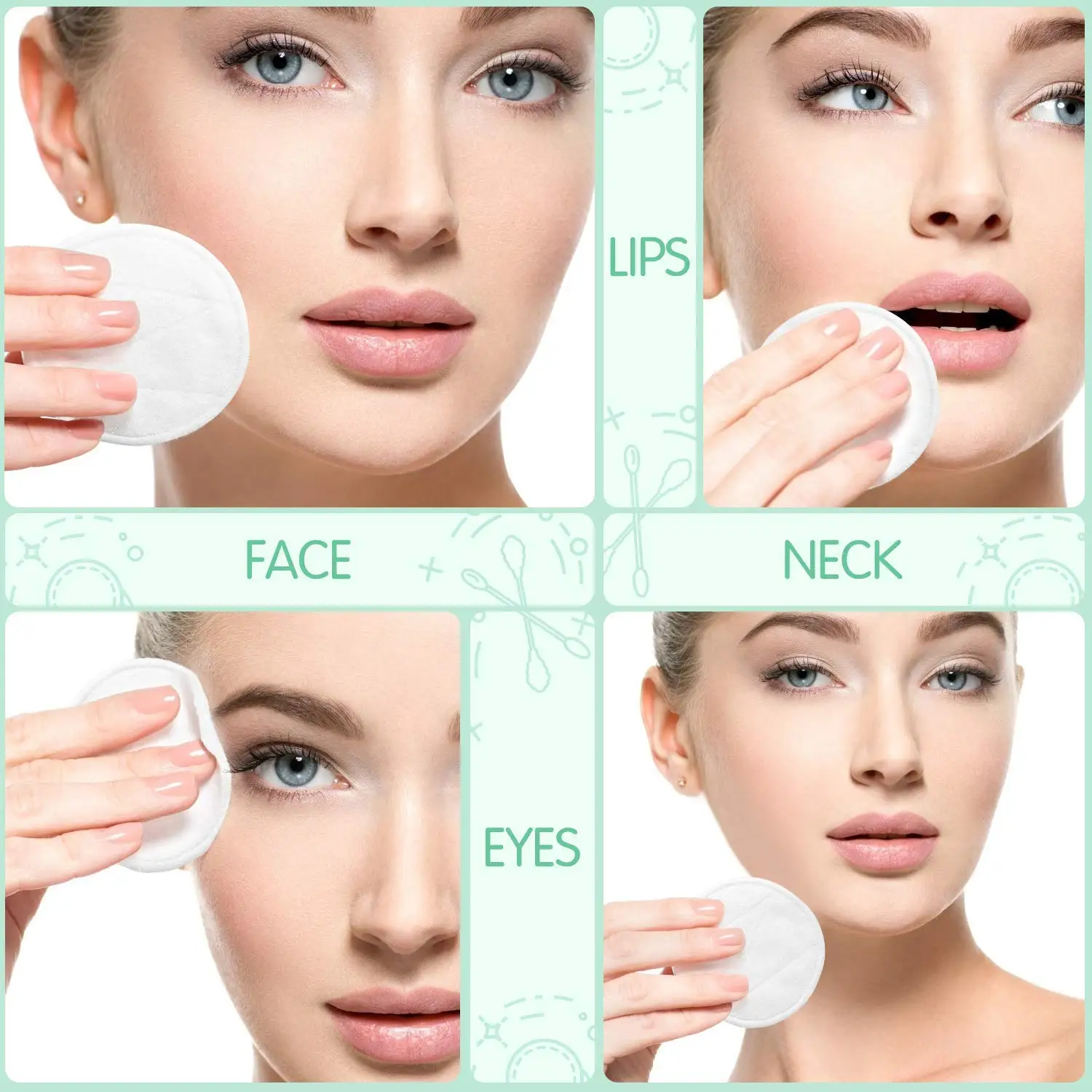 Новейшие высококачественные профессиональные Моющиеся Многоразовые накладки для снятия макияжа оптом