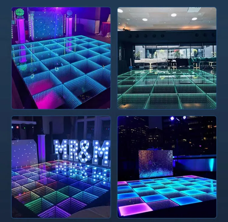 Hot Selling Led Wedding White 3D Portable Outdoor Stage Lights Luces Para Discoteca Dmx Starlit Dance Floor With Low Price