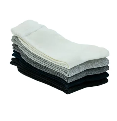 Classical Casual Plain Tube Custom Logo Solid Socks Cotton Men Business Crew Socks Wholesale Black Gray