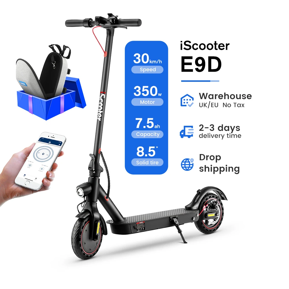  IScooter E9D электрические скутеры 350 Вт Электрический скутер с сумкой для скутера