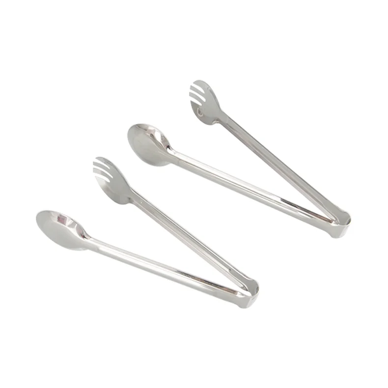 Stainless Steel Multi-Function Barbecue Tools Kitchen Gadgets Grill Clip Round Tongs For Snacks Meat Bread Fruit