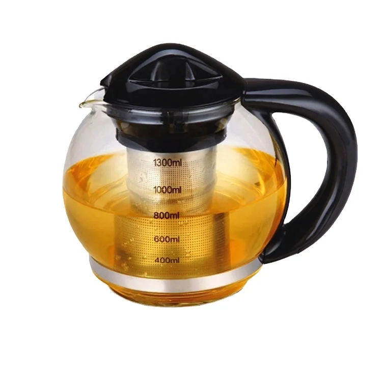 Good price stainless steel filter heat-resistant glass teapots tea kettle