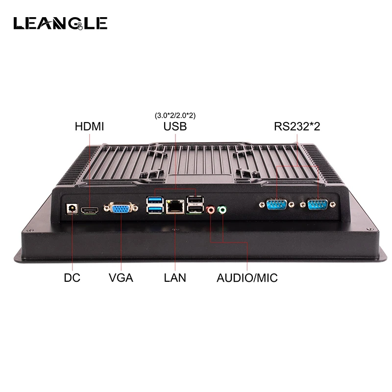 10.4/12.1/15/17 inch IP65 waterproof embedded resistive touch screen monitor all in one computer industrial touch panel pc