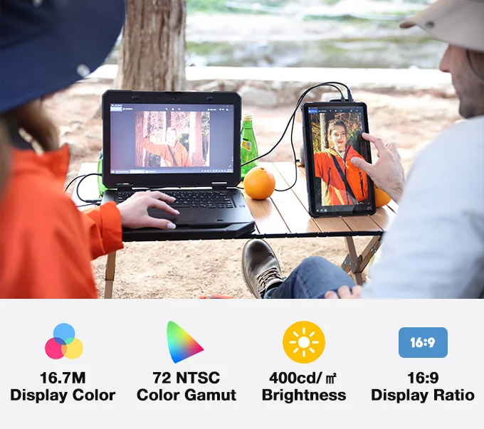 Kwumsy N1 Pro Three-Proof & Multi-Function Screen Extender Dual Portable Monitor Extender 12inch Portable Monitor For Laptop