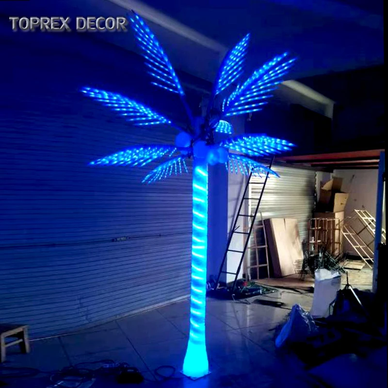 Коммерческое качество toprex hotel outdoor park decor ip65 водонепроницаемые большие светодиодные фонари из искусственного кокосового дерева
