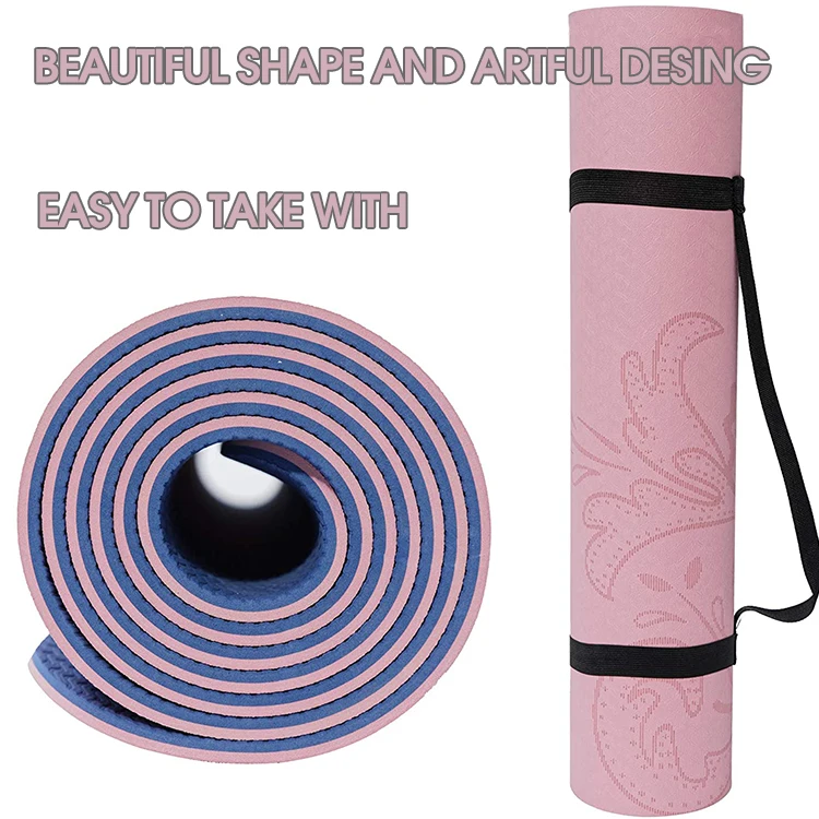 Cheap Price Wholesale 6mm Thick Double Color Non Slip Exercise Eco Friendly TPE Yoga Mat