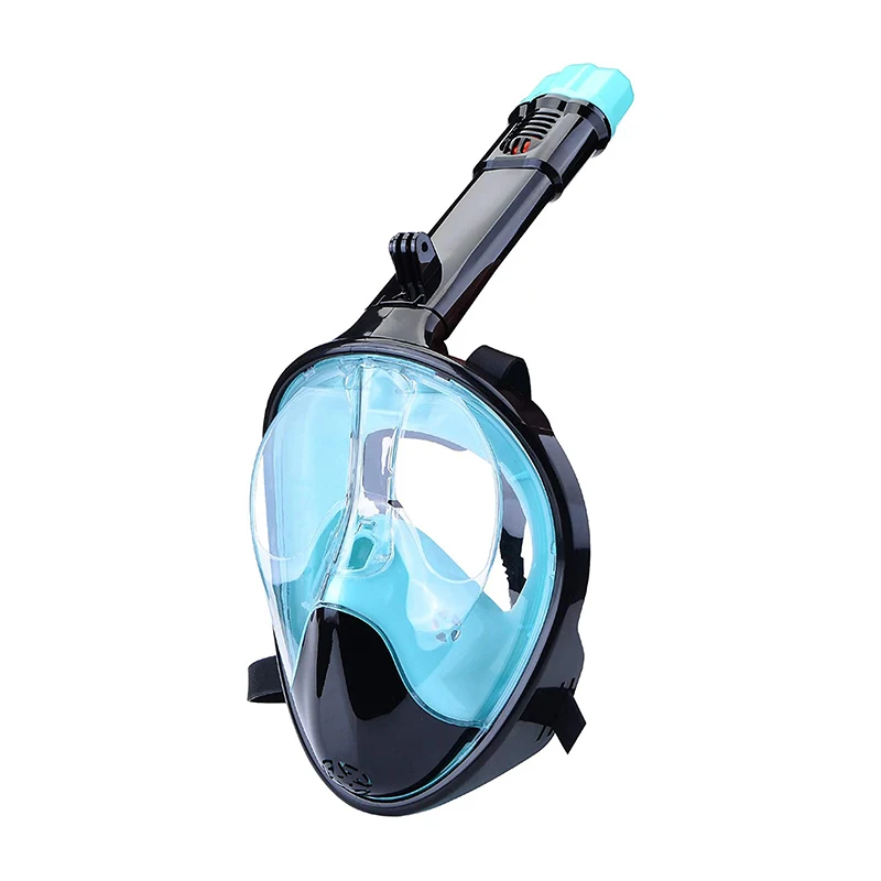 Custom Diving Equipment Detachable Camera Mount Snorkeling Mask 180 Panoramic View Double Tube Full Face Snorkeling Diving Mask