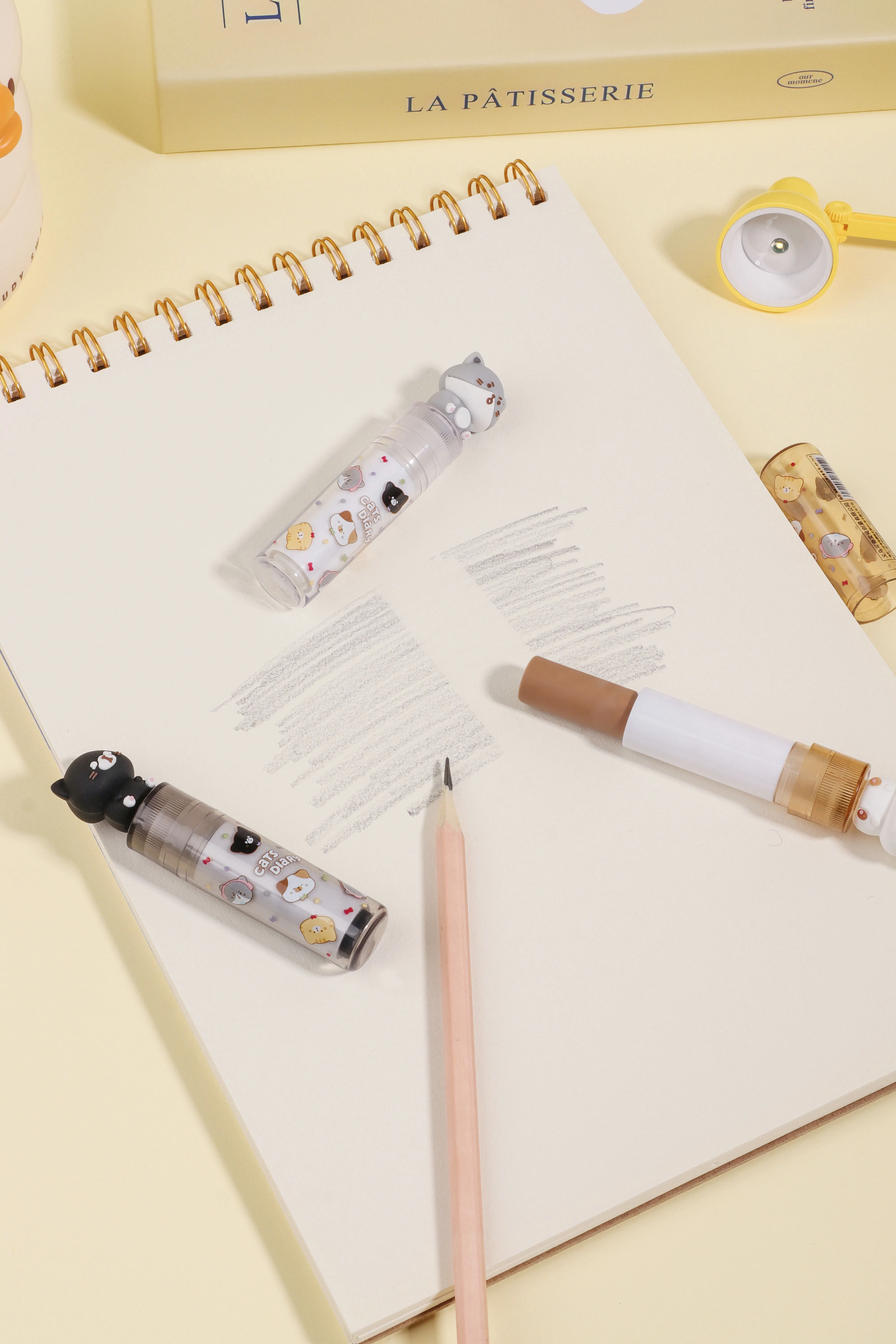 kawaii school stationary accessories cute kids Cute Colorful Shareware crystal cat Lipstick eraser for children