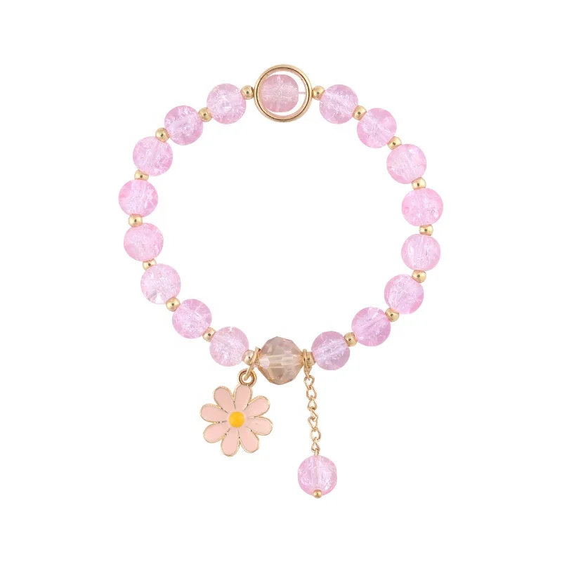 New DIY small daisy flower jewelry fashion ladies small fresh crystal beaded bracelet