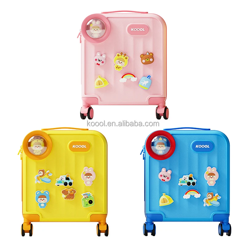 K73 Creative Original Design Universal wheels EVA Cute Cartoon DIY Pins Kids Student Trolley Suitcase