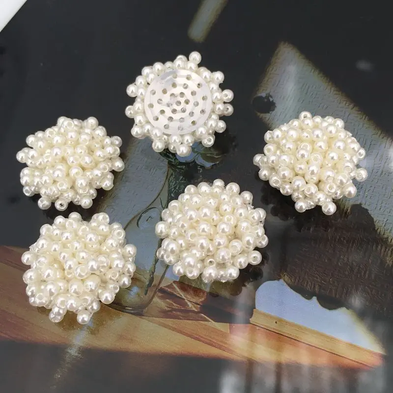 New disc hand beaded pearl flowers hand beaded DIY bow flower core hairpin decorative accessories