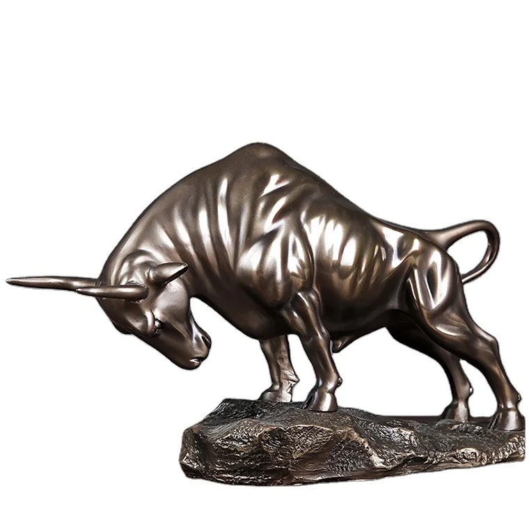 Modern living room decoration realistic animal cow resin statue