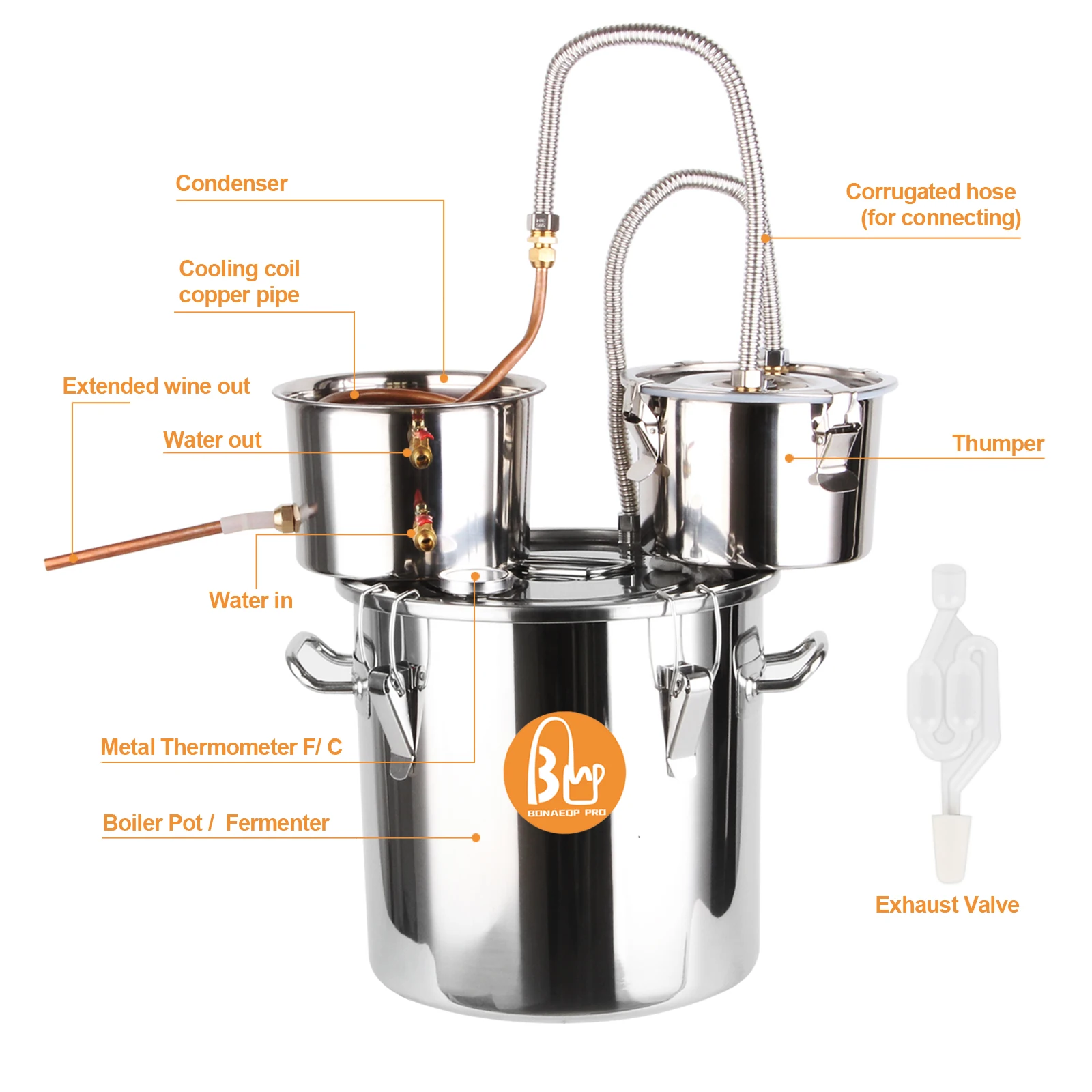 21L Essential Oil Distillation Machine Whiskey Distiller Beer Brewing System Ddistilling Equipment