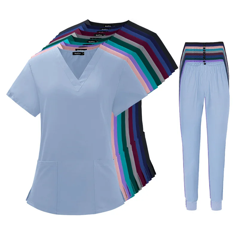 Jinteng Unisex Custom Fashionable Operating Scrubs Wholesale Hospital Nursing Uniform Sets Stretchy Woven Jogger Suit Medical