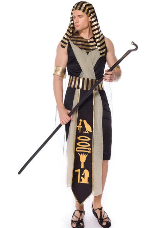 Мужской маскарадный костюм на Хэллоуин, египетский фараон, косплей-костюм