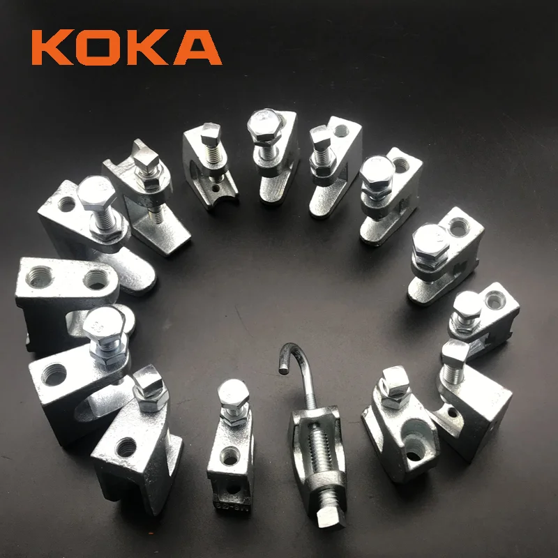 Universal Hot Dip Galvanized Strut Beam Clamps Malleable Iron M8 Threaded Rod Clamp