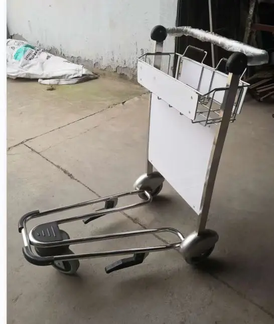 High quality Three-wheeled stainless steel airport trolley