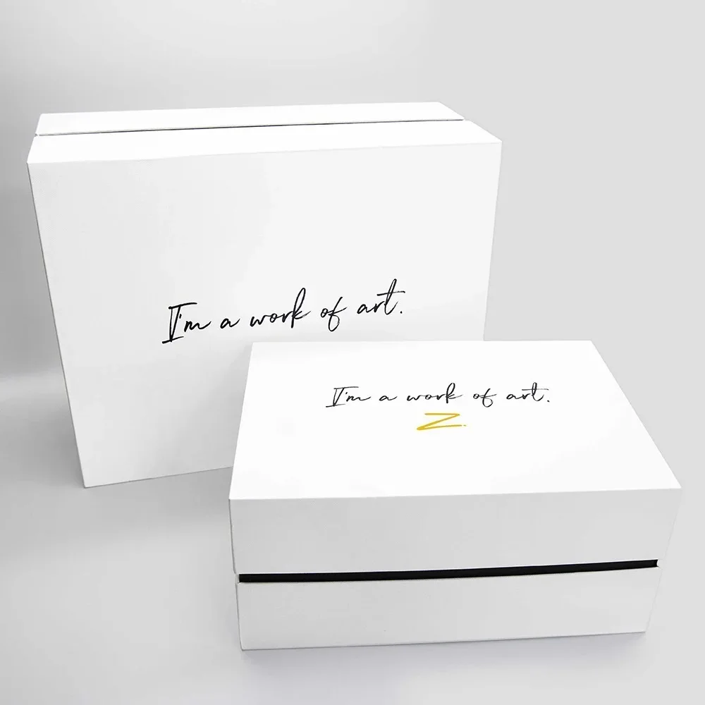 Custom Luxury High Quality Rigid Cardboard Packaging White Removable Lid Paper Gift Boxes With Neck