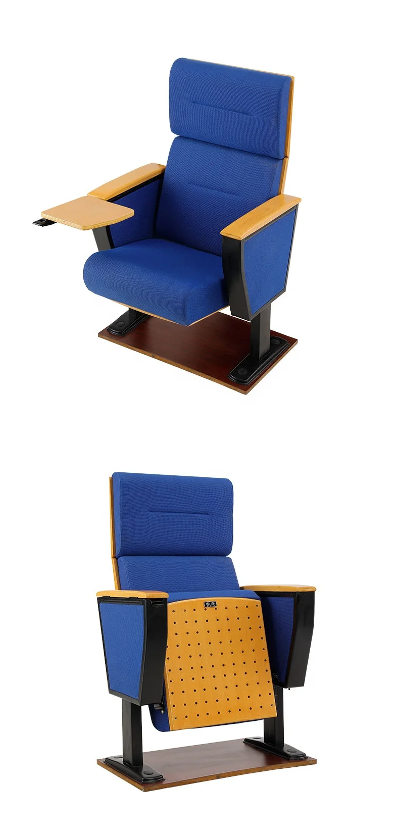 High Back Modern Armrest Auditorium Chair Theater Seating With Writing Pad Foldable Conference Room Hall Chair