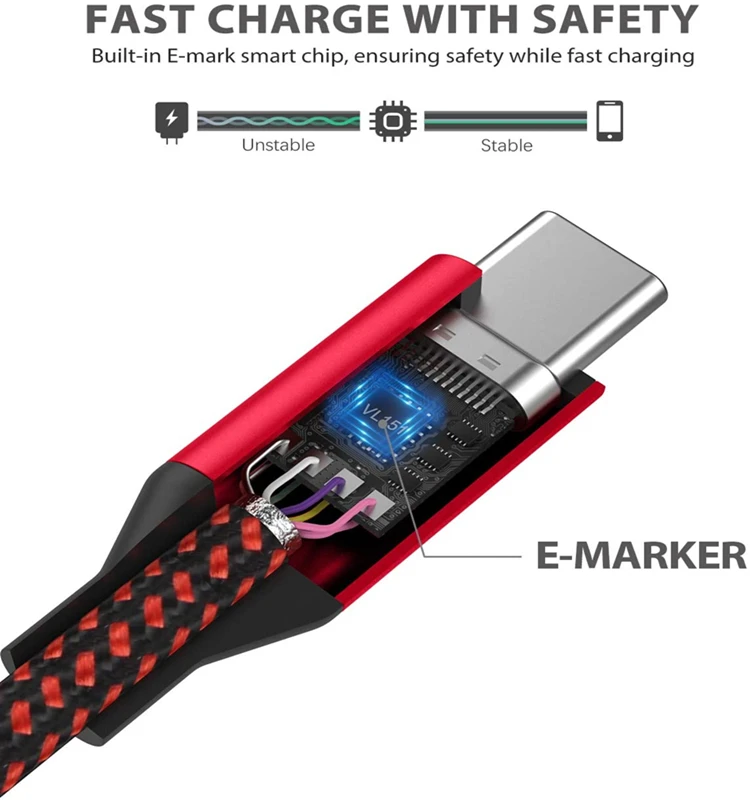Manufacturer 20V 5A Type C 100 Watt Type-c 100w Pd Fast Charging Cable For Ugreen