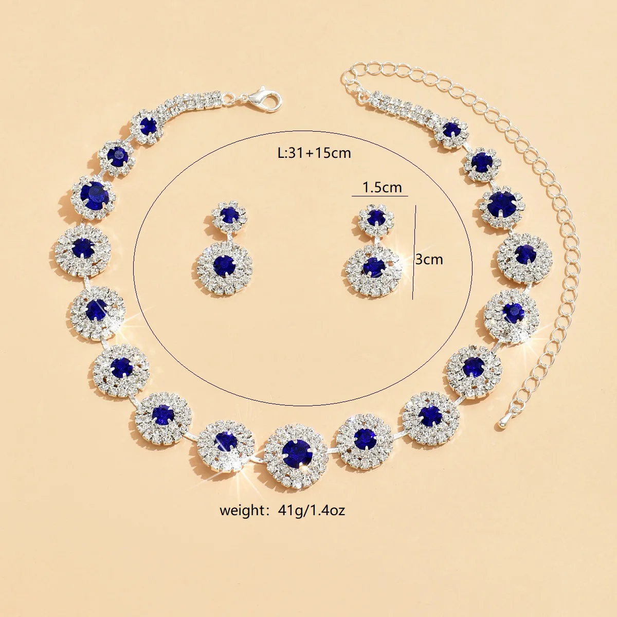 Luxurious White Cubic Zirconia Jewelry Sets for Brides