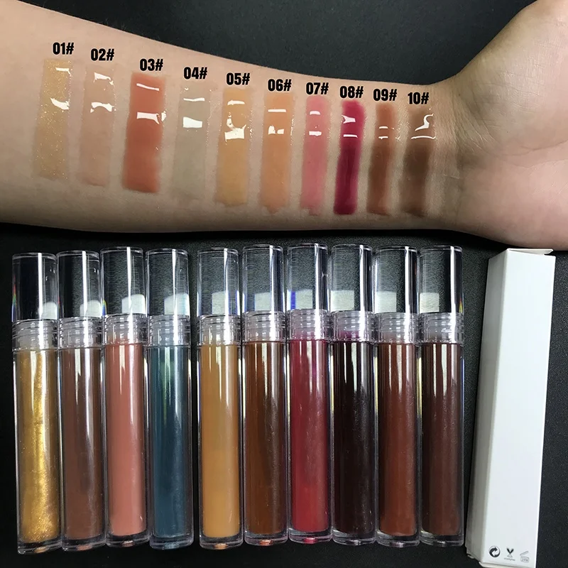 Waterproof glitter lip gloss high pigment lipstick makeup gloss 7 color on sale