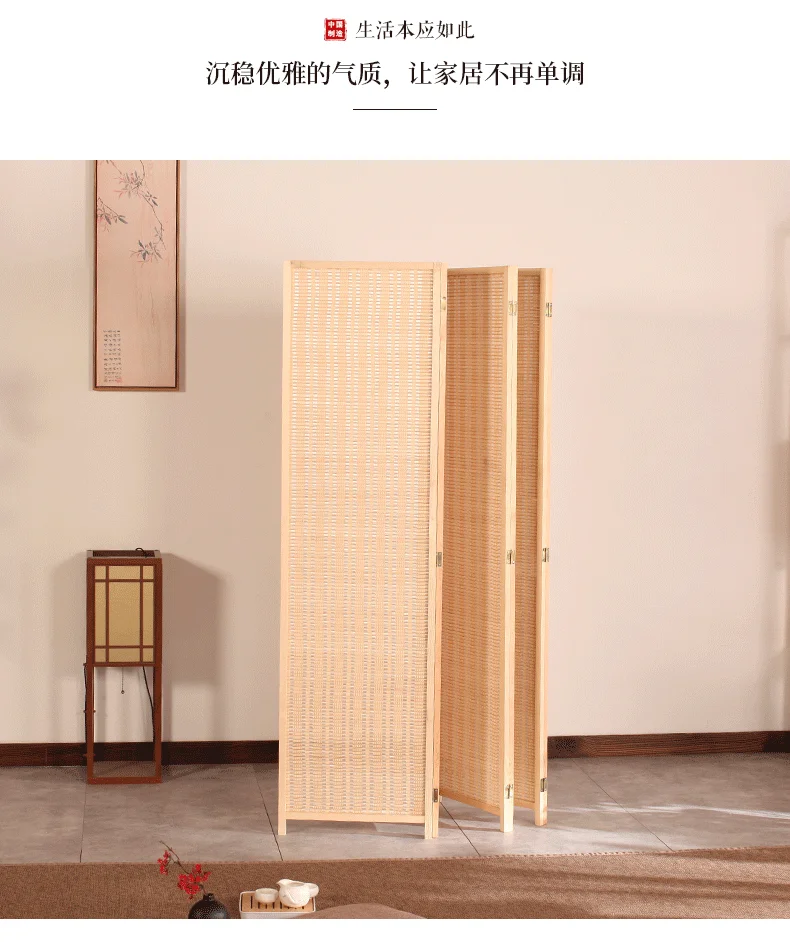 4 panel Tall-Extra Wide Bamboo Room Divider 4 Panel Folding Privacy Screen Wall Divider Room Partitions
